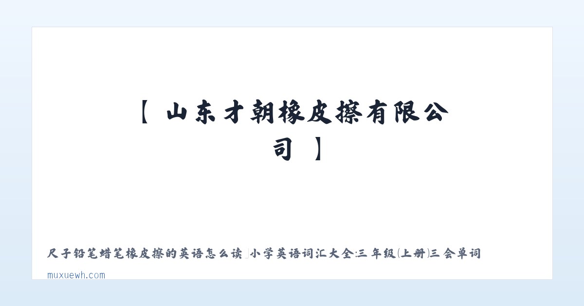 【 山东才朝橡皮擦有限公司 】 主图